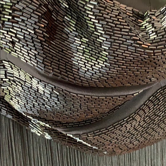 Basix Black Label Black Beaded Dress with Fringe - Picture 6 of 7